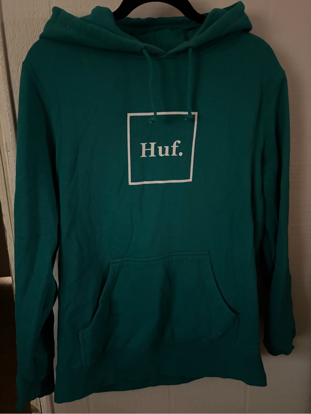 HUF Teal Pullover Hoodie with White Box Logo